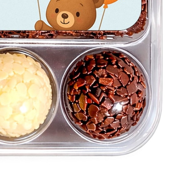 Embalagem Bolo Docinhos Personalizada Ursinhos com Balões - Imagem 2
