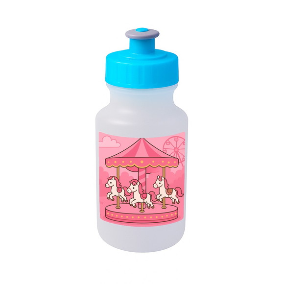 Garrafinha Squeeze Personalizada Carrossel Rosa - Imagem 2