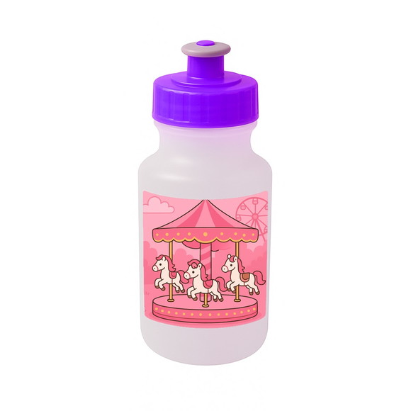 Garrafinha Squeeze Personalizada Carrossel Rosa - Imagem 5