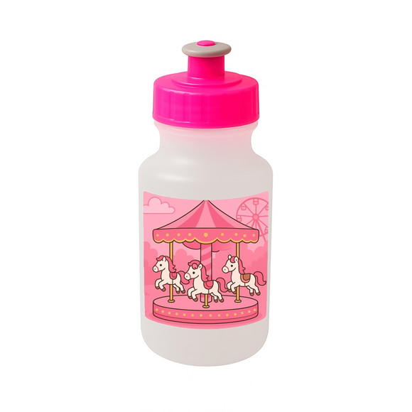 Garrafinha Squeeze Personalizada Carrossel Rosa - Imagem 3