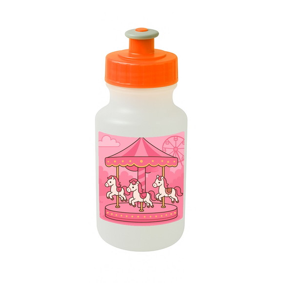 Garrafinha Squeeze Personalizada Carrossel Rosa - Imagem 4