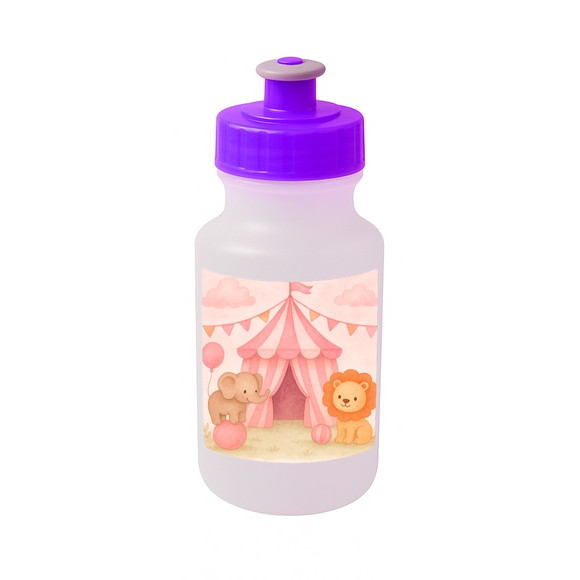 Garrafinha Squeeze Personalizada Circo Rosa Aquarela - Imagem 5