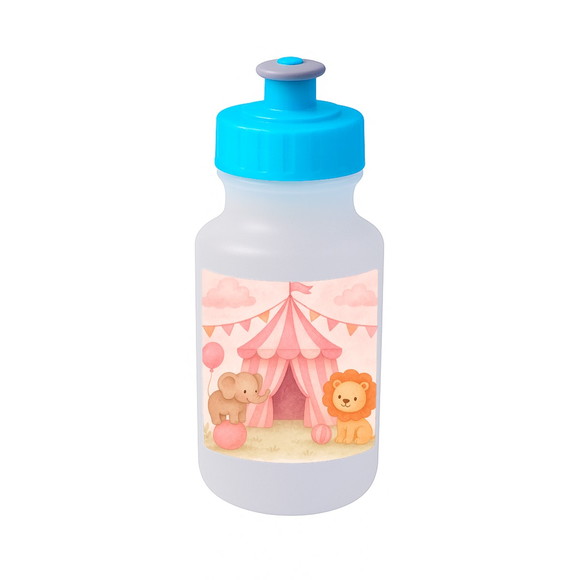 Garrafinha Squeeze Personalizada Circo Rosa Aquarela - Imagem 2