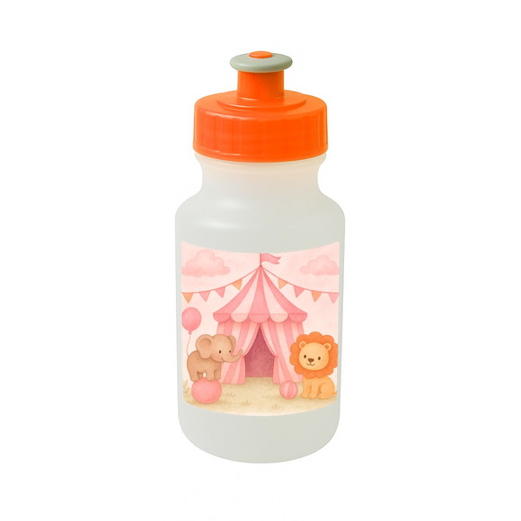 Garrafinha Squeeze Personalizada Circo Rosa Aquarela - Imagem 4