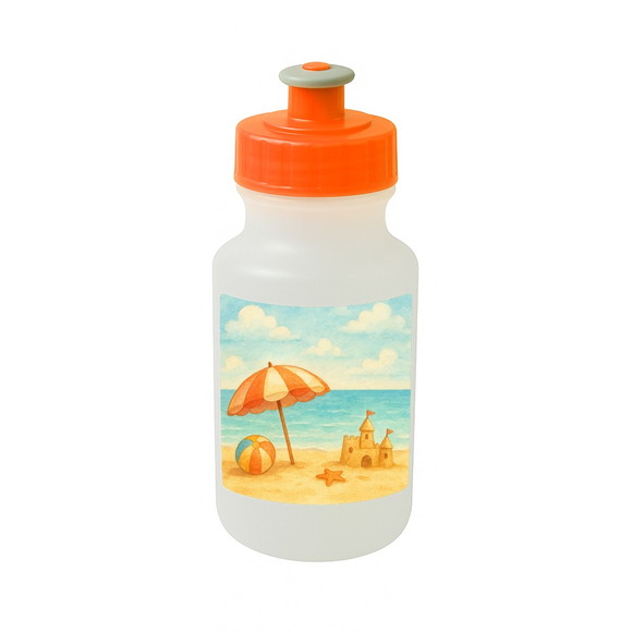 Garrafinha Squeeze Personalizada Mar e Praia Aquarela - Imagem 4