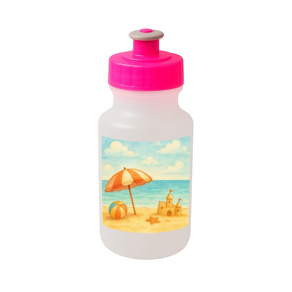Garrafinha Squeeze Personalizada Mar e Praia Aquarela - Imagem 3