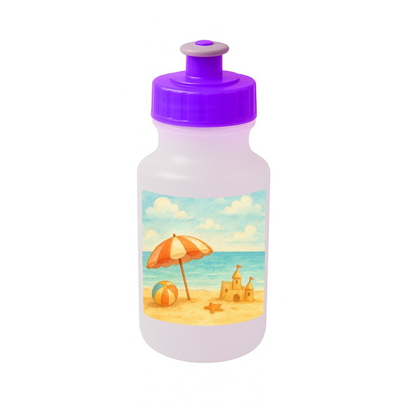 Garrafinha Squeeze Personalizada Mar e Praia Aquarela - Imagem 5