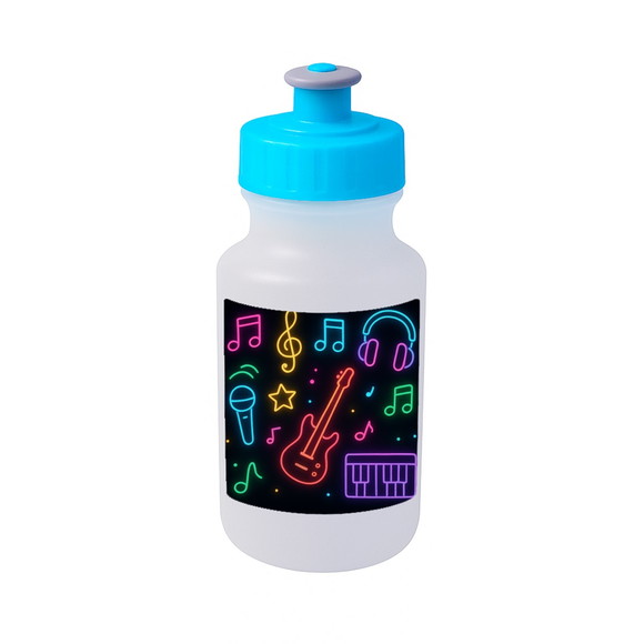 Garrafinha Squeeze Personalizada Neon Musical - Imagem 2