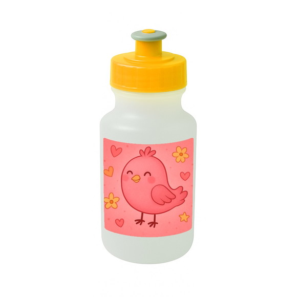 Garrafinha Squeeze Personalizada Passarinho Rosa