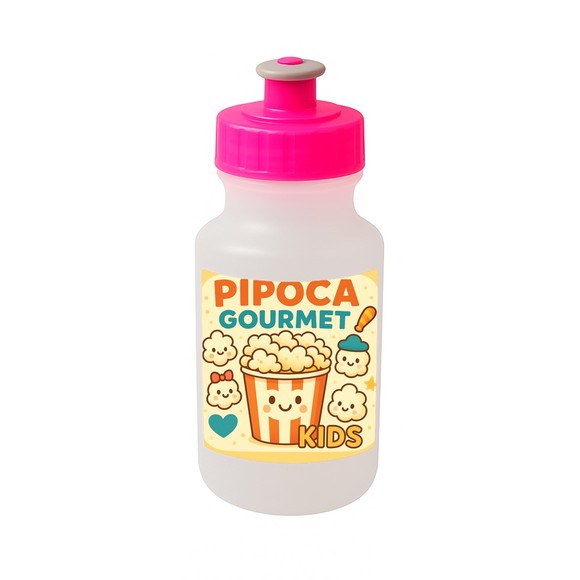 Garrafinha Squeeze Personalizada Pipoca Gourmet Kids - Imagem 3