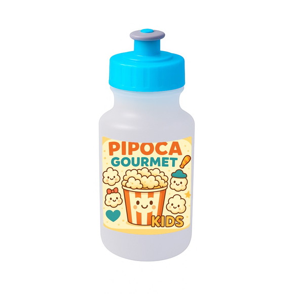 Garrafinha Squeeze Personalizada Pipoca Gourmet Kids - Imagem 2