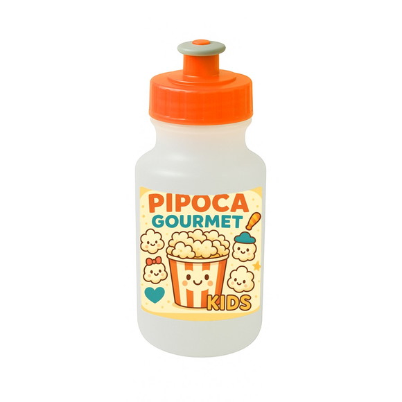 Garrafinha Squeeze Personalizada Pipoca Gourmet Kids - Imagem 4