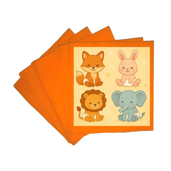 Guardanapo de Papel Personalizado Animais Fofinhos Baby - Imagem 5