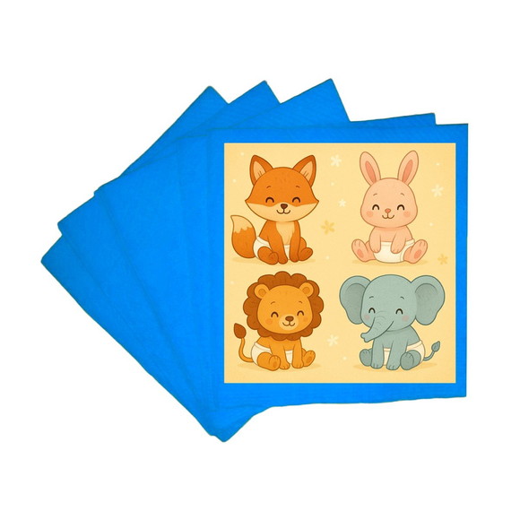 Guardanapo de Papel Personalizado Animais Fofinhos Baby - Imagem 2