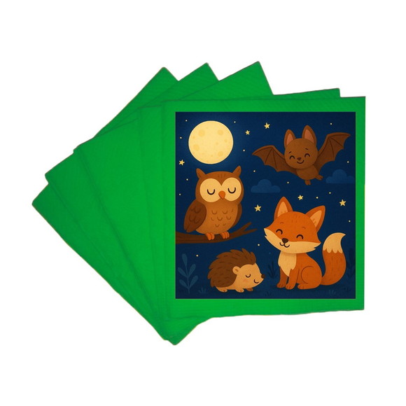 Guardanapo de Papel Personalizado Animais Noturnos - Imagem 4