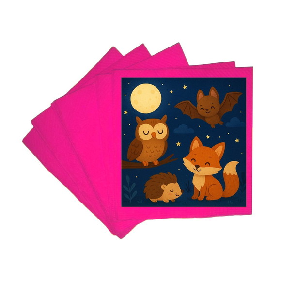 Guardanapo de Papel Personalizado Animais Noturnos - Imagem 3
