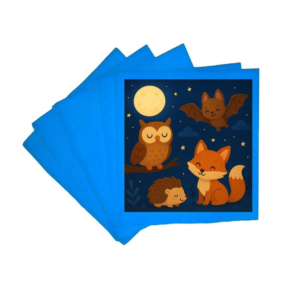 Guardanapo de Papel Personalizado Animais Noturnos - Imagem 2