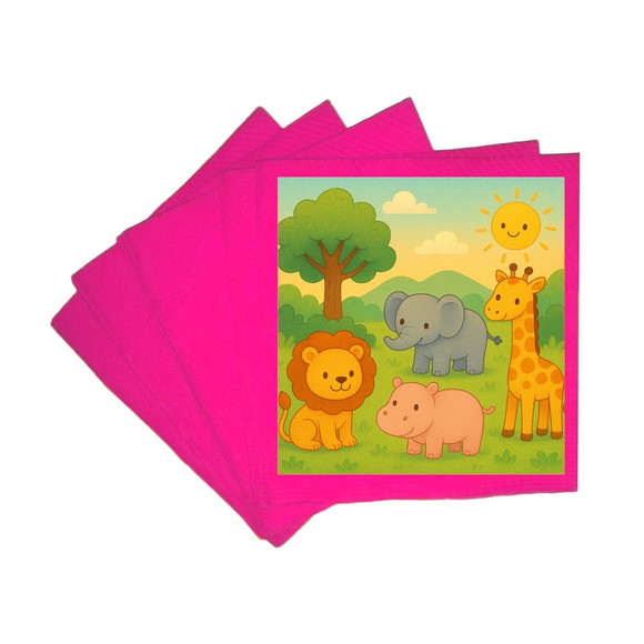Guardanapo de Papel Personalizado Animais Selvagens - Imagem 3