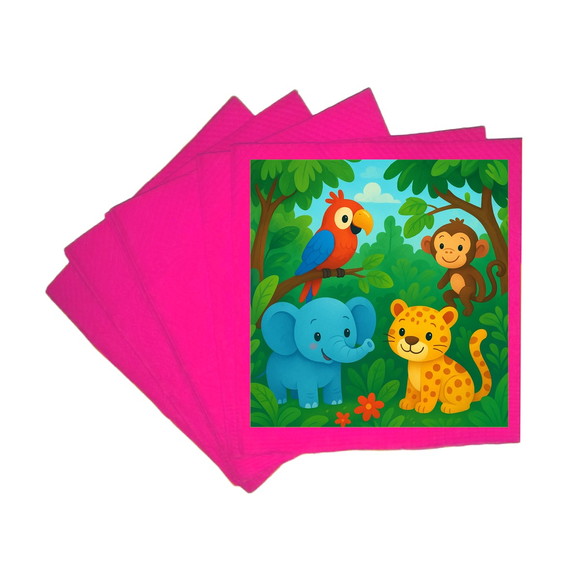 Guardanapo de Papel Personalizado Animais Tropicais - Imagem 3