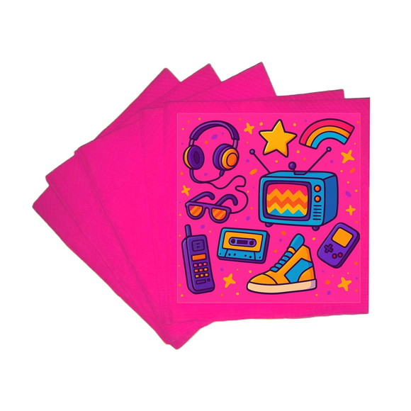 Guardanapo de Papel Personalizado Anos 80 - Imagem 3