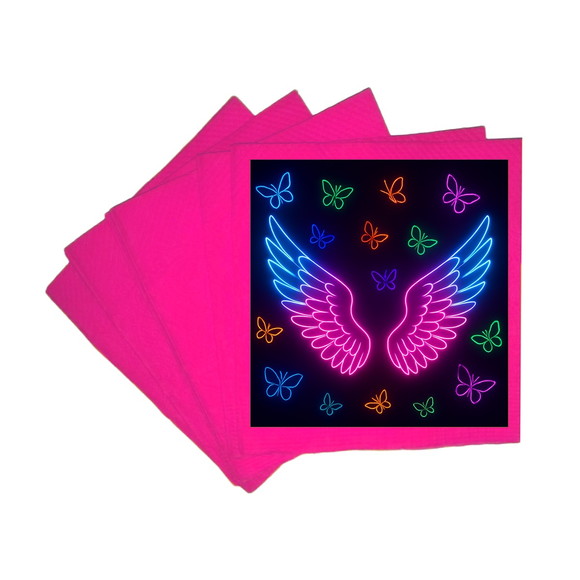 Guardanapo de Papel Personalizado Asas Neon - Imagem 3