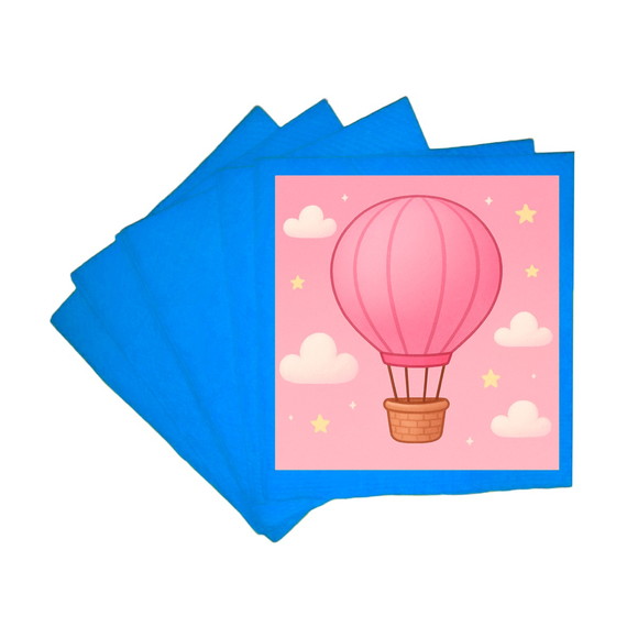 Guardanapo de Papel Personalizado Balão de Ar Rosa - Imagem 2