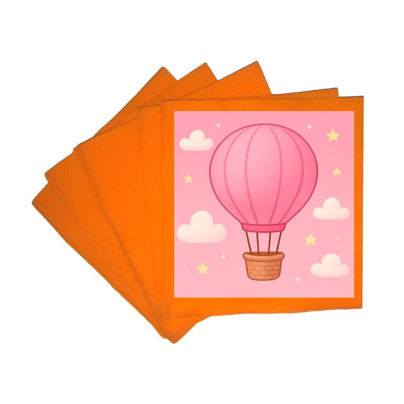 Guardanapo de Papel Personalizado Balão de Ar Rosa - Imagem 5