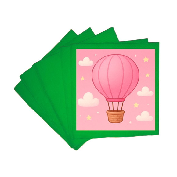 Guardanapo de Papel Personalizado Balão de Ar Rosa - Imagem 4