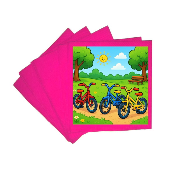 Guardanapo de Papel Personalizado Bicicletas Coloridas - Imagem 3
