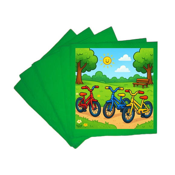 Guardanapo de Papel Personalizado Bicicletas Coloridas - Imagem 4