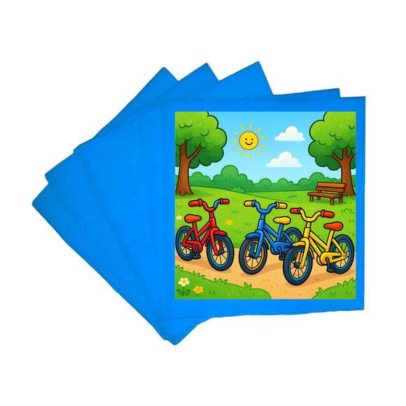 Guardanapo de Papel Personalizado Bicicletas Coloridas - Imagem 2