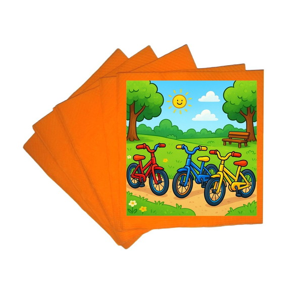 Guardanapo de Papel Personalizado Bicicletas Coloridas - Imagem 5