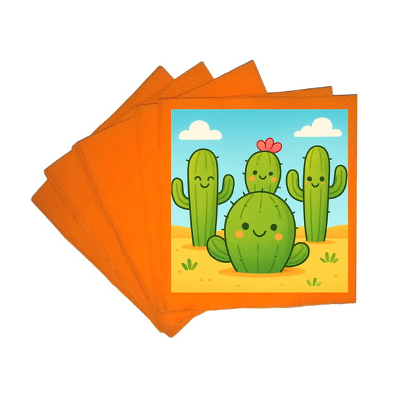 Guardanapo de Papel Personalizado Cactos Fofos - Imagem 5