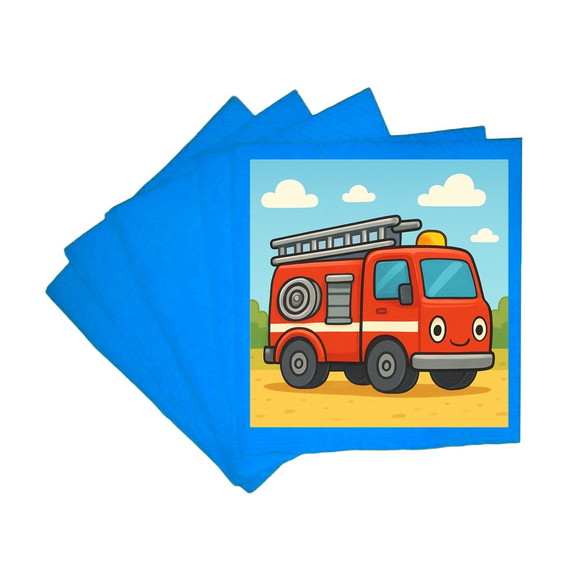 Guardanapo de Papel Personalizado Caminhão de Bombeiro - Imagem 2