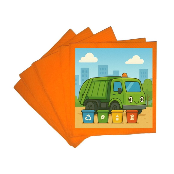 Guardanapo de Papel Personalizado Caminhão de Lixo - Imagem 5