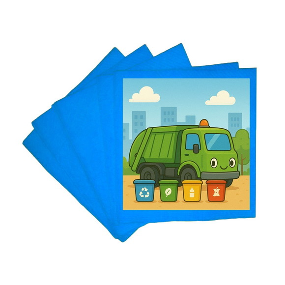Guardanapo de Papel Personalizado Caminhão de Lixo - Imagem 2