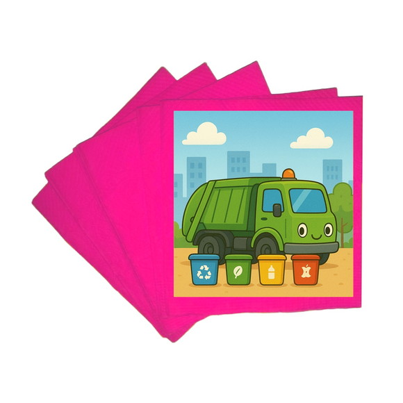 Guardanapo de Papel Personalizado Caminhão de Lixo - Imagem 3