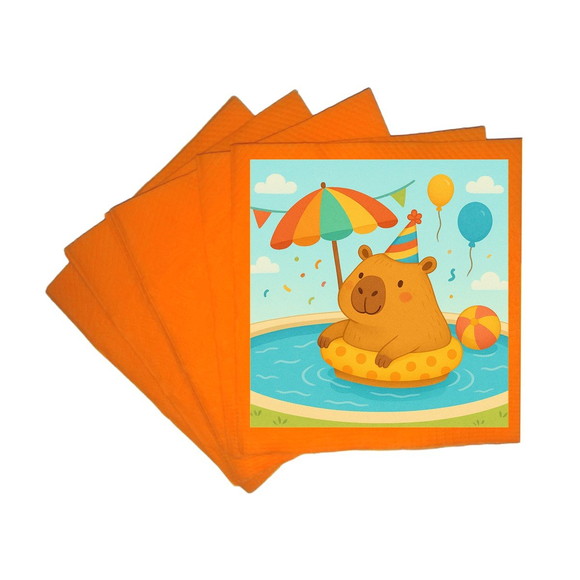 Guardanapo de Papel Personalizado Capivara Pool Party - Imagem 5
