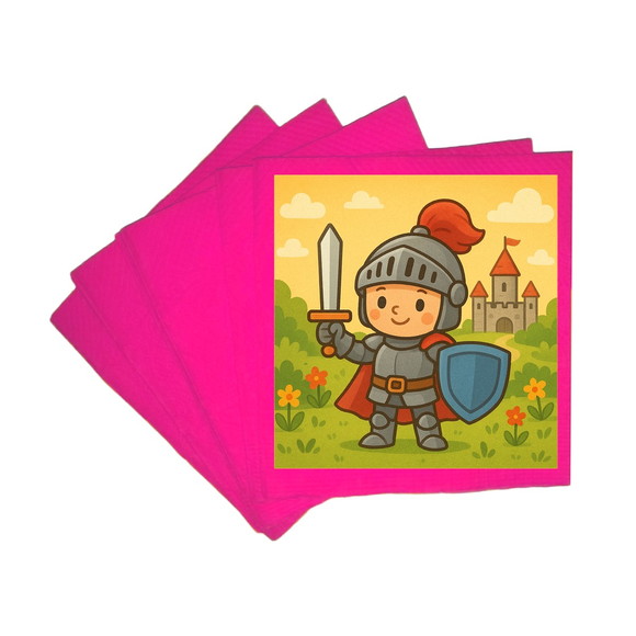 Guardanapo de Papel Personalizado Cavaleiro Medieval - Imagem 3