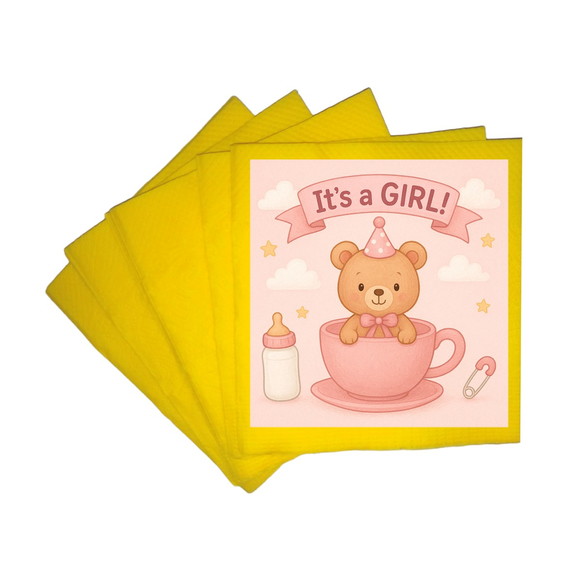 Guardanapo de Papel Personalizado Chá de Bebê Menina