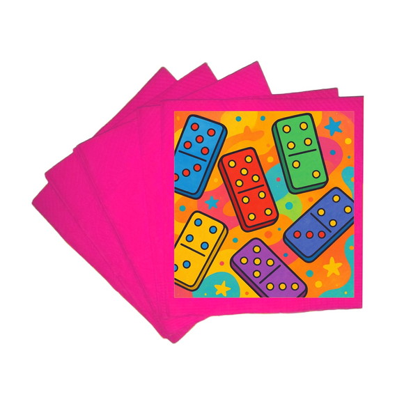 Guardanapo de Papel Personalizado Dominós Coloridos - Imagem 3