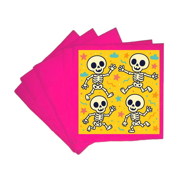 Guardanapo de Papel Personalizado Esqueletinhos Kids - Imagem 3