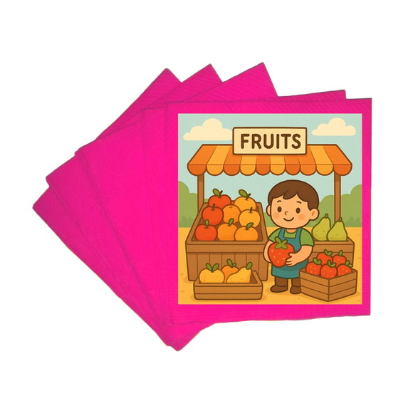 Guardanapo de Papel Personalizado Feira de Frutas - Imagem 3