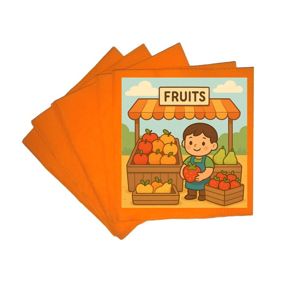 Guardanapo de Papel Personalizado Feira de Frutas - Imagem 5