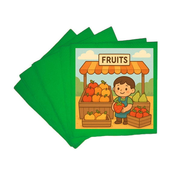 Guardanapo de Papel Personalizado Feira de Frutas - Imagem 4