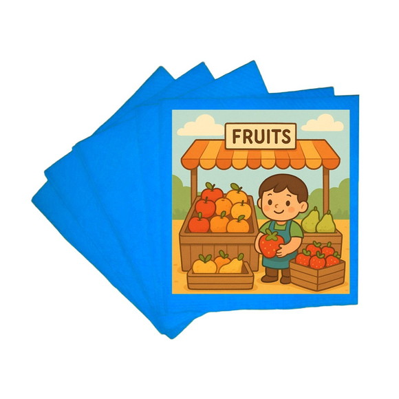 Guardanapo de Papel Personalizado Feira de Frutas - Imagem 2