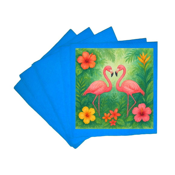 Guardanapo de Papel Personalizado Flamingo Aquarela - Imagem 2