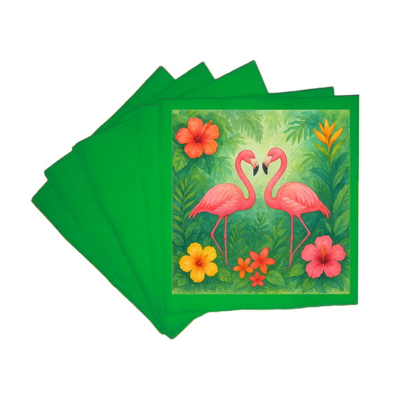 Guardanapo de Papel Personalizado Flamingo Aquarela - Imagem 4