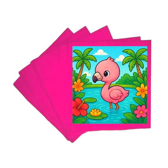 Guardanapo de Papel Personalizado Flamingo Baby - Imagem 3