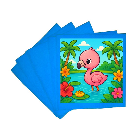 Guardanapo de Papel Personalizado Flamingo Baby - Imagem 2